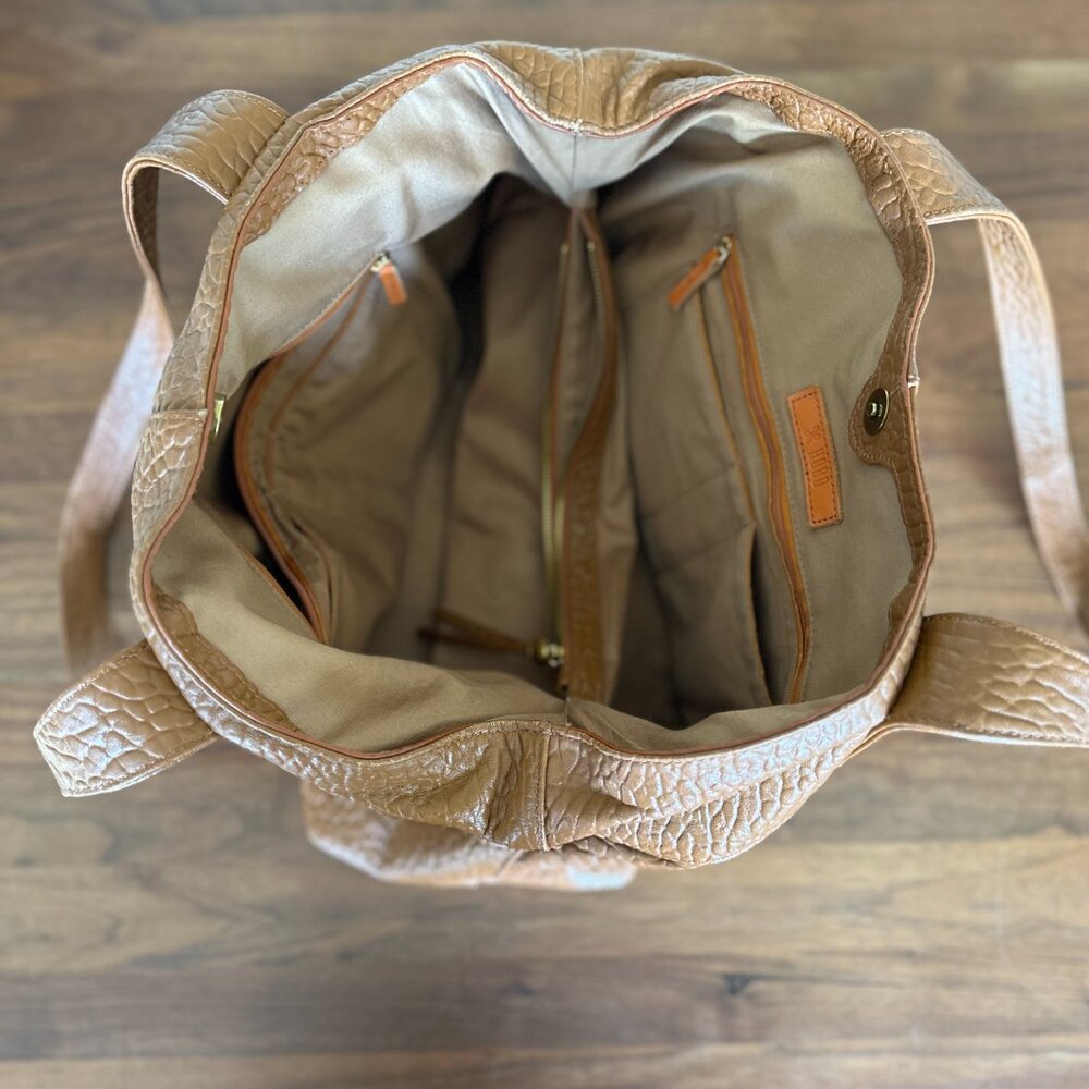 Hobo Bonita $398 Tan Slouchy Pebbled Leather 3 Compartment Large Tote Bag Tassel - Picture 4 of 4